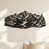 Cartel de metal Picos de Cuatro Estaciones | Decoración moderna abstracta de metal