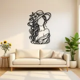 Faceless Fashion Muse Metal Wall Art | Minimalist Woman Line Art
