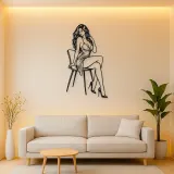 Sensual Chair Pose Metal Wall Art | Movement Silhouette Decor