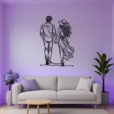 Hand in Hand Stroll Metal Wall Art | Romantic Couple Decor