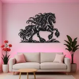 Friesian Mane Flow Metal Wall Art | Equestrian Wall Decor