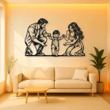 Baby First Steps Metal Wall Art | Family Silhouette Decor
