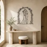 Flower Arch Pair Metal Wall Art | Romantic Couple Decor - lifestyle view 3