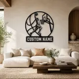 Personalized Slam Dunk Basketball Metal Wall Art - lifestyle view 5