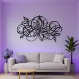 Geometric Flower Flow Metal Wall Art | Modern Abstract Metal Decor