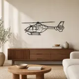 Silhouette de helicóptero EC135T2 en metal, Decoración del hogar, Regalo de cumpleaños, Silueta de aeronave