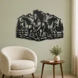Three Horse Herd Metal Wall Art | Equestrian Wall Decor - lifestyle view 2