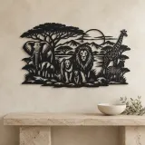 Safari Animal Horizon Metal Wall Art | Wildlife Silhouette Decor - lifestyle view 3