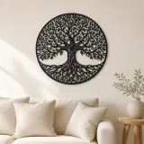 Arte mural de metal árbol de la vida clásico | Decoración de metal botánica