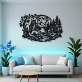 Owl Woodland Night Metal Wall Art | Wildlife Silhouette Decor