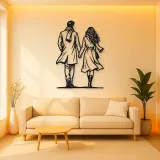 Evening Stroll Couple Metal Wall Art | Romantic Couple Decor