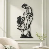 Father Daughter Dance Metal Wall Art | Family Silhouette Decor - lifestyle view 2