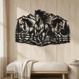 Three Horse Herd Metal Wall Art | Equestrian Wall Decor - lifestyle view 5