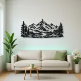 Pine Framed Summit Metal Wall Art | Nature Silhouette Decor
