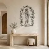 Floral Arch Woman Metal Wall Art | Botanical Woman Wall Decor - lifestyle view 3