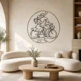 Cartel de metal de pareja en bicicleta | Decoración de pareja romántica