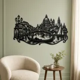 Venice Gondola Curve Metal Wall Art | Travel and City Wall Decor - lifestyle view 2