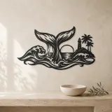 Whale Tail Ocean Metal Wall Art | Coastal and Nautical Wall Decor - lifestyle view 3