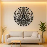 Meditation Hands Lotus Metal Wall Art | Movement Silhouette Decor