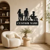 Personalized Motocross Family with Mini Dirt Bike Metal Wall Art - lifestyle view 5