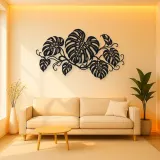 Monstera Leaf Rhythm Metal Wall Art | Botanical Metal Wall Decor