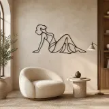 Reclining Side Silhouette Metal Wall Art | Feminine Figure Wall Decor - lifestyle view 5