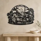 Cozy Home Horizon Metal Wall Art | Nature Silhouette Decor - lifestyle view 3