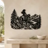 Rider on Trail Metal Wall Art | Equestrian Wall Decor - lifestyle view 3