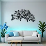 Peony Garden Arc Metal Wall Art | Botanical Metal Wall Decor