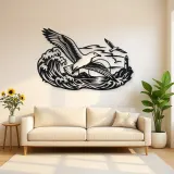 Seagull Wave Flight Metal Wall Art | Coastal and Nautical Wall Decor