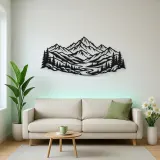 Layered Mountain Valley Metal Wall Art | Nature Silhouette Decor