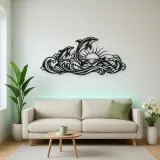Dolphin Wave Dance Metal Wall Art | Coastal and Nautical Wall Decor