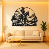 Western Rider Sunset Metal Wall Art | Equestrian Wall Decor