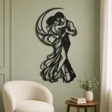 Moonlit Slow Dance Metal Wall Art | Movement Silhouette Decor - lifestyle view 2
