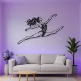 Gymnastics Split Leap Metal Wall Art | Movement Silhouette Decor