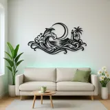 Crescent Moon Tide Metal Wall Art | Coastal and Nautical Wall Decor