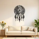 Dreamcatcher Moon Metal Wall Art | Spiritual Boho Metal Decor