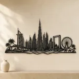 Dubai Skyline Arc Metal Wall Art | Travel and City Wall Decor - lifestyle view 3