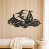 Moonlit Boat Metal Wall Art | Coastal and Nautical Wall Decor - lifestyle view 5