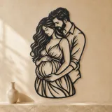 Expecting Parents Metal Wall Art | Family Silhouette Decor - lifestyle view 3