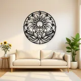Solar Lotus Metal Wall Art | Botanical Metal Wall Decor
