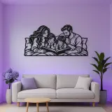 Bedtime Story Family Metal Wall Art | Family Silhouette Decor