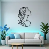 Minimal Beauty Profile Metal Wall Art | Minimalist Woman Line Art