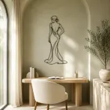 Curved Spine Gown Metal Wall Art | Fashion Figure Wall Decor - lifestyle view 4