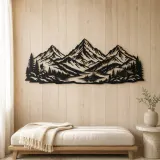 Three Peak Horizon Metal Wall Art | Nature Silhouette Decor - lifestyle view 5