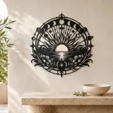 Sunrise Mandala Metal Wall Art | Spiritual Boho Metal Decor - lifestyle view 3