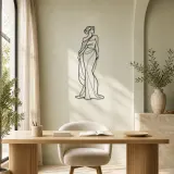 Shoulder Drape Elegance Metal Wall Art | Fashion Figure Wall Decor - lifestyle view 4