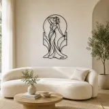 Cartel de metal de musa Art Deco | Decoración mural de figura de moda
