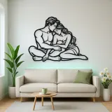 Quiet Night Cuddle Metal Wall Art | Romantic Couple Decor