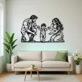 Baby First Steps Metal Wall Art | Family Silhouette Decor
